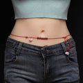 Fortune Jewel Chinese Zodiac Natural Garnet Peace Buckle Blessing Red String Belly Chain