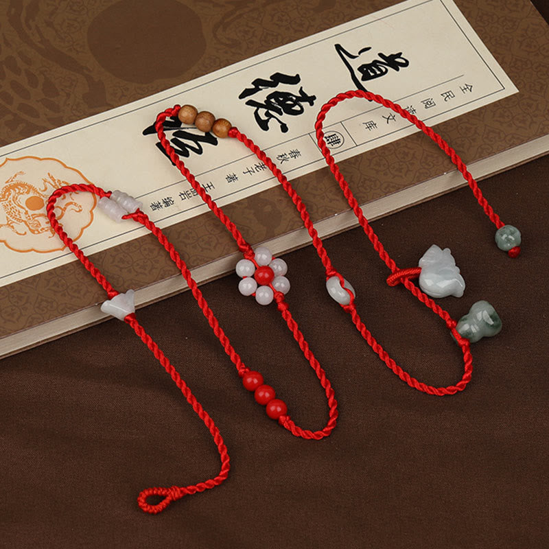 Fortune Jewel Chinese Zodiac Peach Wood Blessing Red String Belly Chain
