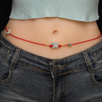 Fortune Jewel Jade Peace Buckle Blessing Red String Belly Chain