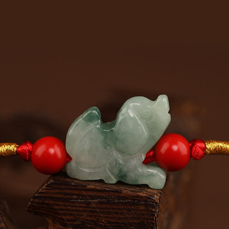 Fortune Jewel Jade Peace Buckle Blessing Red String Belly Chain