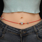 Fortune Jewel Jade Peace Buckle Blessing Red String Belly Chain