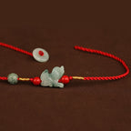 Fortune Jewel Jade Peace Buckle Blessing Red String Belly Chain