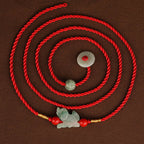 Fortune Jewel Jade Peace Buckle Blessing Red String Belly Chain