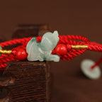 Fortune Jewel Jade Peace Buckle Blessing Red String Belly Chain