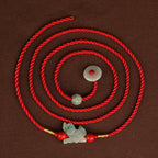 Fortune Jewel Jade Peace Buckle Blessing Red String Belly Chain