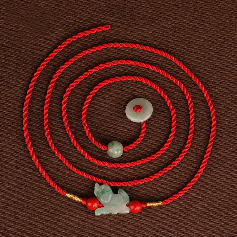 Fortune Jewel Jade Peace Buckle Blessing Red String Belly Chain