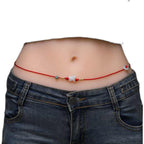 Fortune Jewel Jade Peace Buckle Blessing Red String Belly Chain