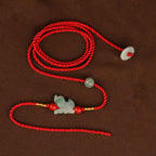 Fortune Jewel Jade Peace Buckle Blessing Red String Belly Chain