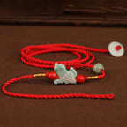 Fortune Jewel Jade Peace Buckle Blessing Red String Belly Chain