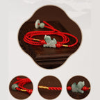 Fortune Jewel Jade Peace Buckle Blessing Red String Belly Chain