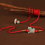 Fortune Jewel Jade Peace Buckle Blessing Red String Belly Chain