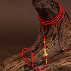 Buddha Stone 999 Solid Gold Red String Belly Chain