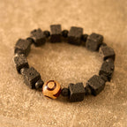 Fortune Jewel Lava Rock Dzi Bead Healing Bracelet