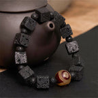 Fortune Jewel Lava Rock Dzi Bead Healing Bracelet