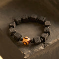 Fortune Jewel Lava Rock Dzi Bead Healing Bracelet