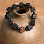 Fortune Jewel Lava Rock Dzi Bead Healing Bracelet