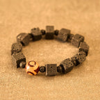 Fortune Jewel Lava Rock Dzi Bead Healing Bracelet