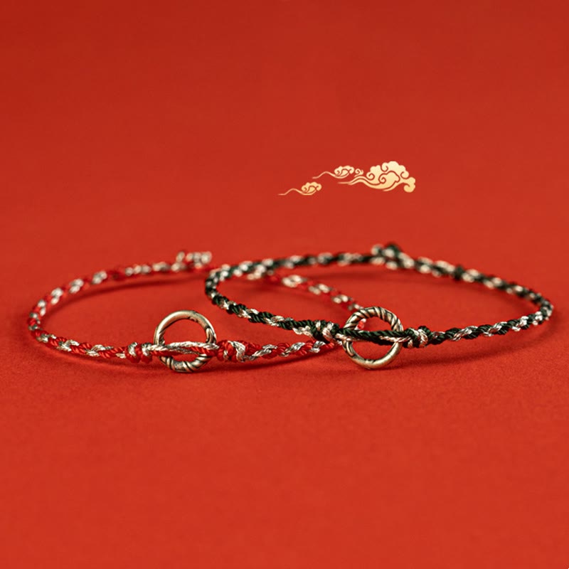 Fortune Jewel 925 Sterling Silver Peace Buckle Luck String Bracelet