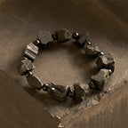 Fortune Jewel Black Tourmaline Irregular Stone Positive Bracelet