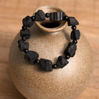 Fortune Jewel Black Tourmaline Irregular Stone Positive Bracelet