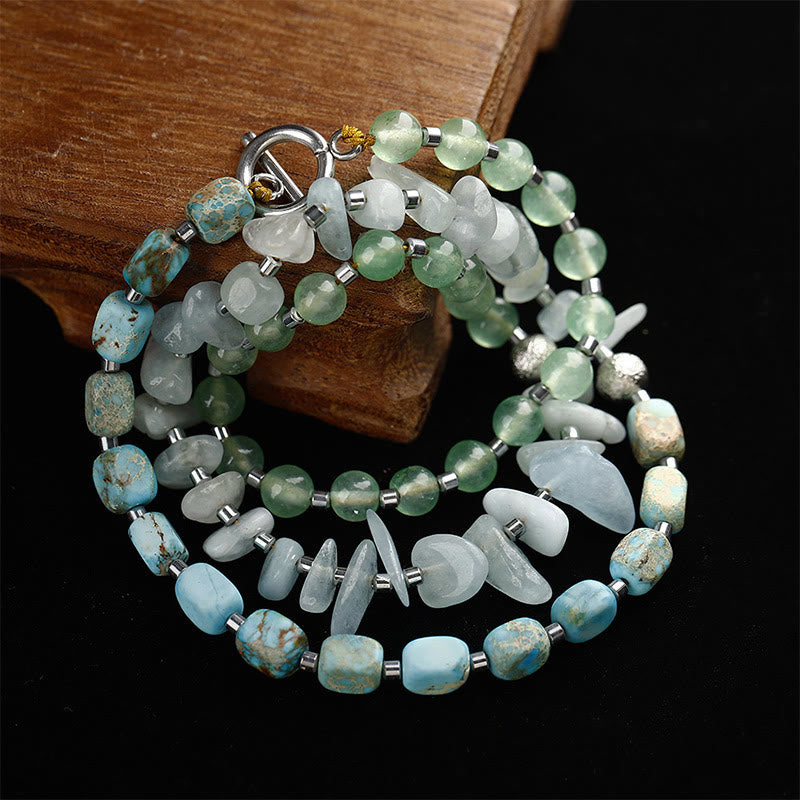 Fortune Jewel Green Emperor Stone Green Aventurine Happiness Triple Wrap Bracelet