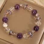 Fortune Jewel Amethyst White Crystal Pearl Communication Bracelet
