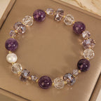 Fortune Jewel Amethyst White Crystal Pearl Communication Bracelet