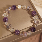 Fortune Jewel Amethyst White Crystal Pearl Communication Bracelet