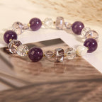 Fortune Jewel Amethyst White Crystal Pearl Communication Bracelet