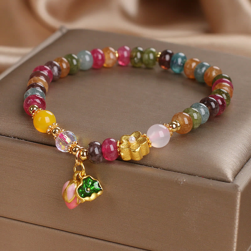 Fortune Jewel Tourmaline Lotus Seedpod Wisdom Bracelet