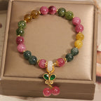 Fortune Jewel Tourmaline Jade Butterfly Wisdom Bracelet