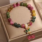 Fortune Jewel Tourmaline Jade Butterfly Wisdom Bracelet