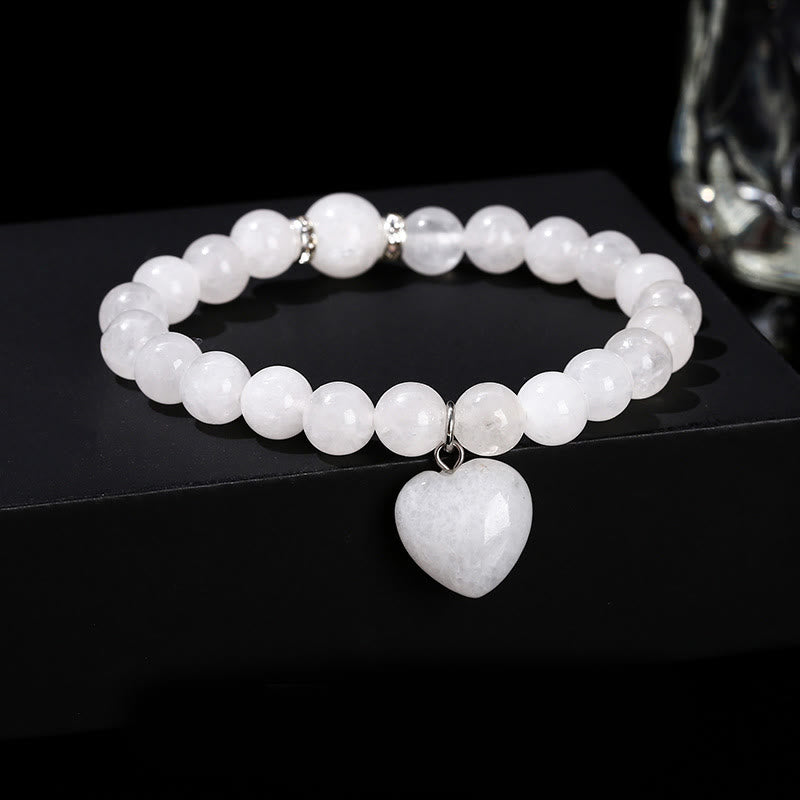 Fortune Jewel Various Crystal Green Aventurine Love Heart Balance Bracelet