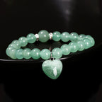 Fortune Jewel Various Crystal Green Aventurine Love Heart Balance Bracelet