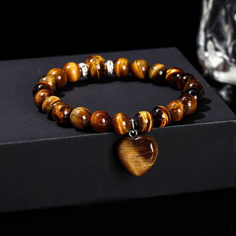 Fortune Jewel Various Crystal Green Aventurine Love Heart Balance Bracelet