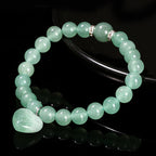 Fortune Jewel Various Crystal Green Aventurine Love Heart Balance Bracelet