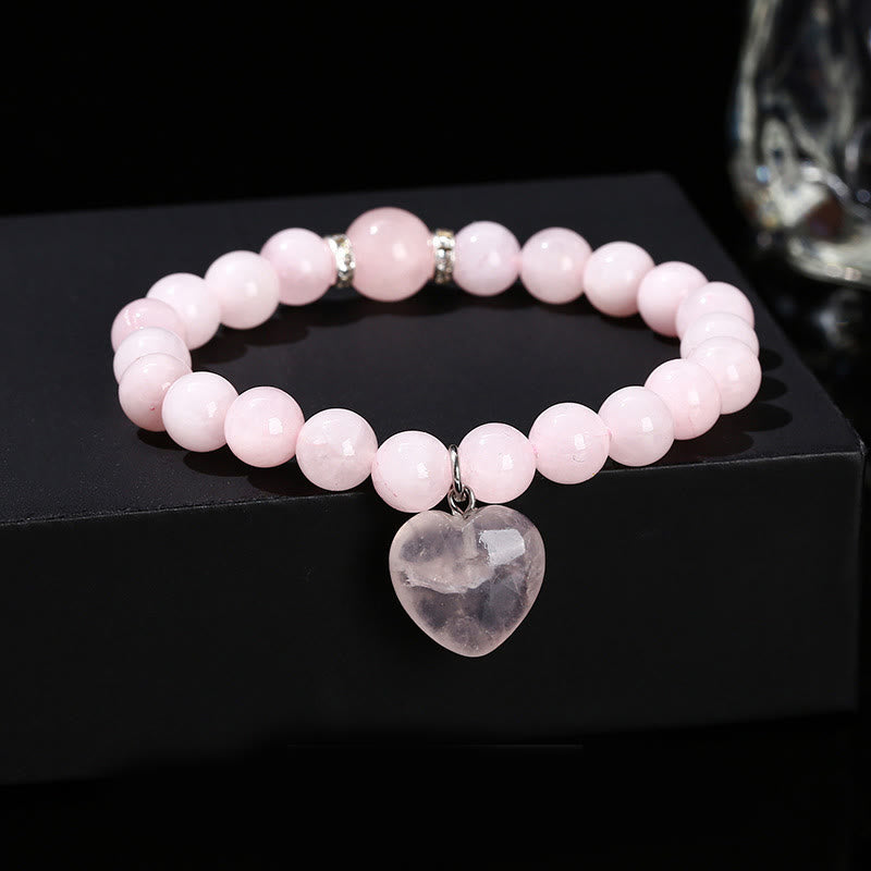 Fortune Jewel Various Crystal Green Aventurine Love Heart Balance Bracelet