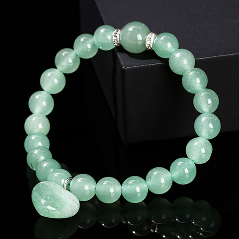 Fortune Jewel Various Crystal Green Aventurine Love Heart Balance Bracelet