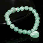 Fortune Jewel Various Crystal Green Aventurine Love Heart Balance Bracelet