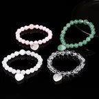 Fortune Jewel Various Crystal Green Aventurine Love Heart Balance Bracelet