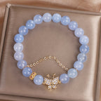 Fortune Jewel Aquamarine Butterfly Serenity Bracelet