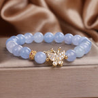 Fortune Jewel Aquamarine Butterfly Serenity Bracelet