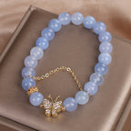 Fortune Jewel Aquamarine Butterfly Serenity Bracelet
