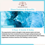 Fortune Jewel Aquamarine Gravel Design Star Healing Magnetic Buckle Bracelet
