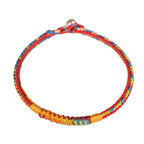 Fortune Jewel Multicolor Red String Alloy 925 Sterling Silver Buckle Protection Bracelet