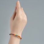 Fortune Jewel Multicolor Red String Alloy 925 Sterling Silver Buckle Protection Bracelet