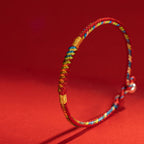 Fortune Jewel Multicolor Red String Alloy 925 Sterling Silver Buckle Protection Bracelet