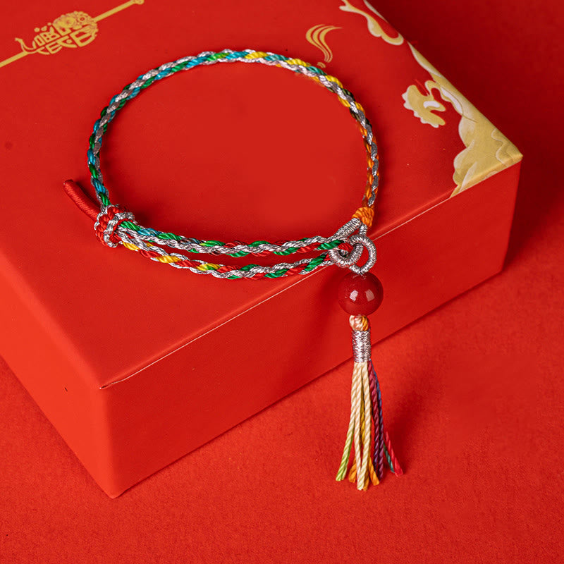 Fortune Jewel Colorful String Cinnabar Concentration Bracelet