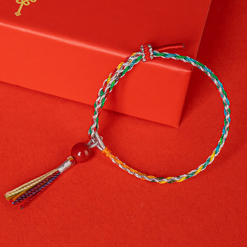 Fortune Jewel Colorful String Cinnabar Concentration Bracelet