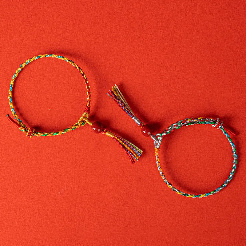 Fortune Jewel Colorful String Cinnabar Concentration Bracelet